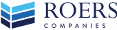 Logo for Roers Companies with a chevron icon made of three blue horizontal bars.